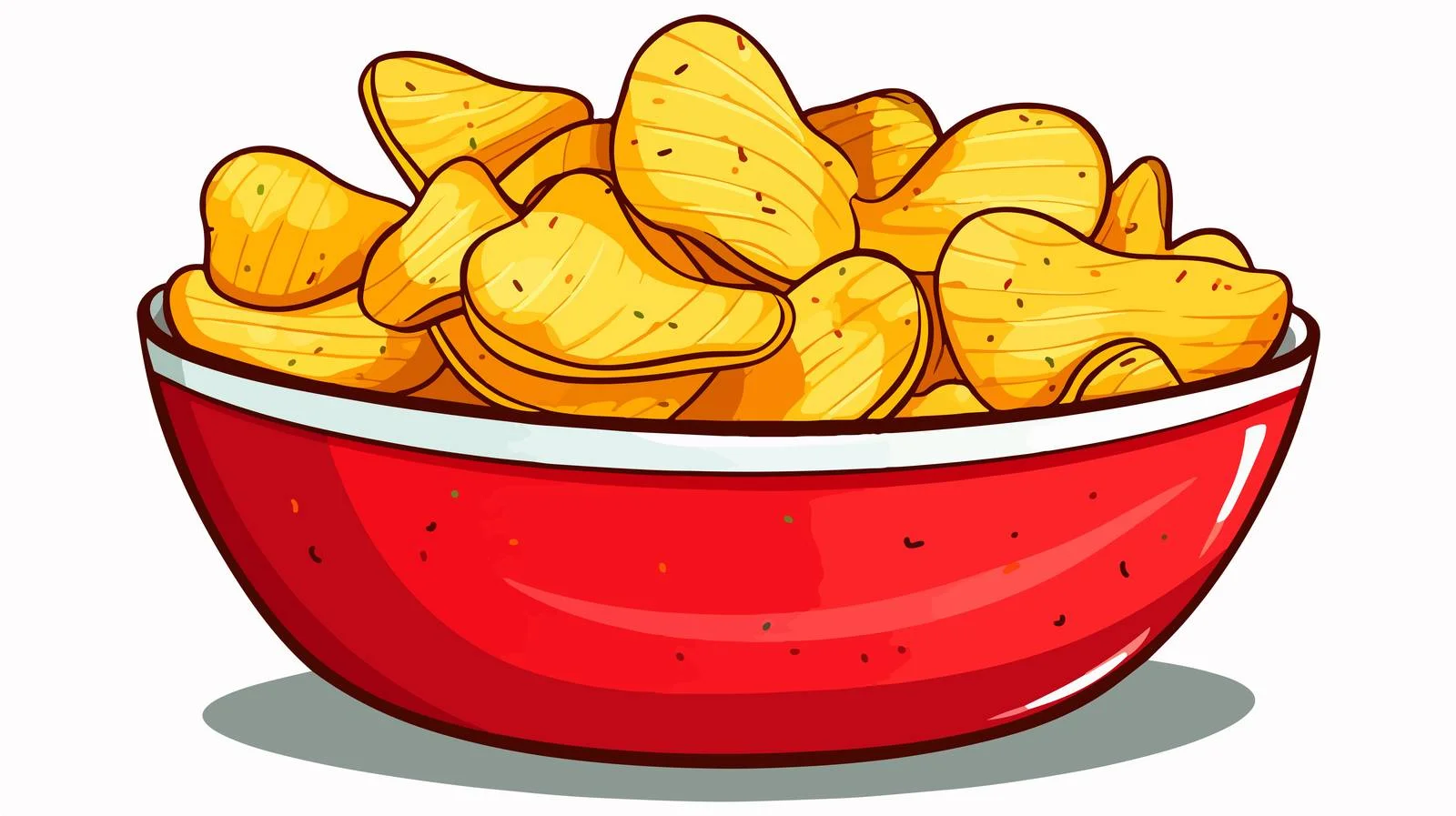Delightful Potato Chips in Red Bowl — free download from Dotvec