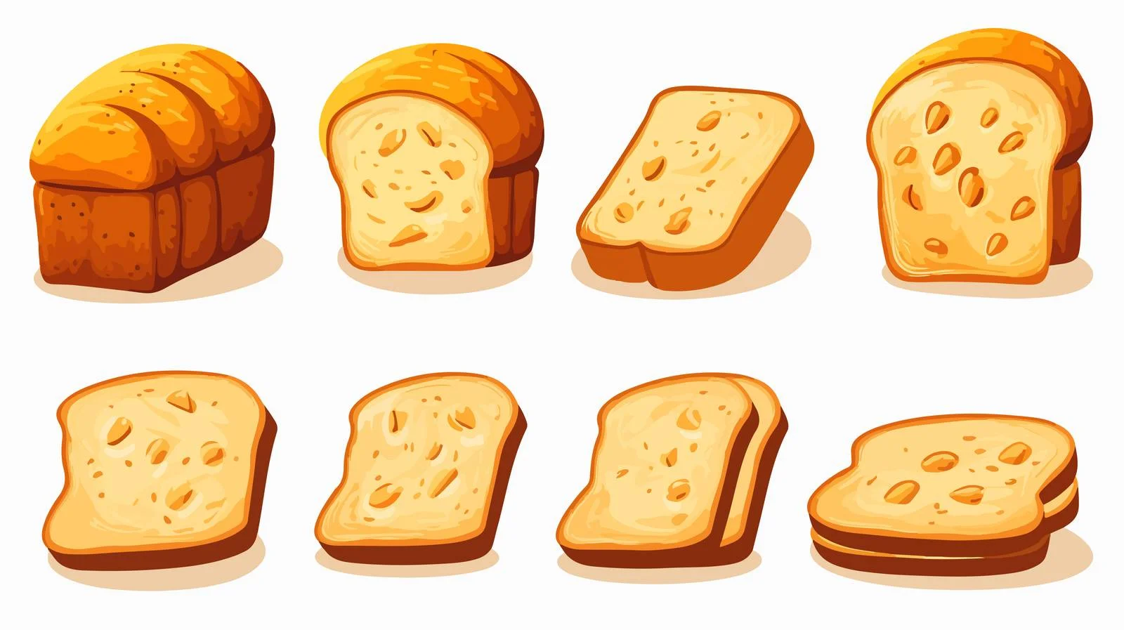 Whimsical Cartoon Bread — free download from Dotvec
