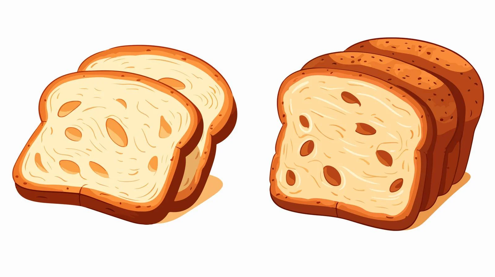 Whimsical Cartoon Sliced Bread — free download from Dotvec