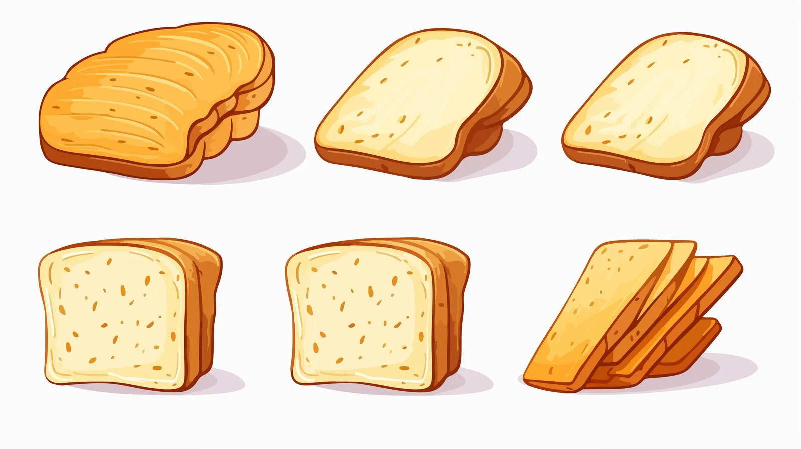 Playful Cartoon Sliced Bread — free download from Dotvec