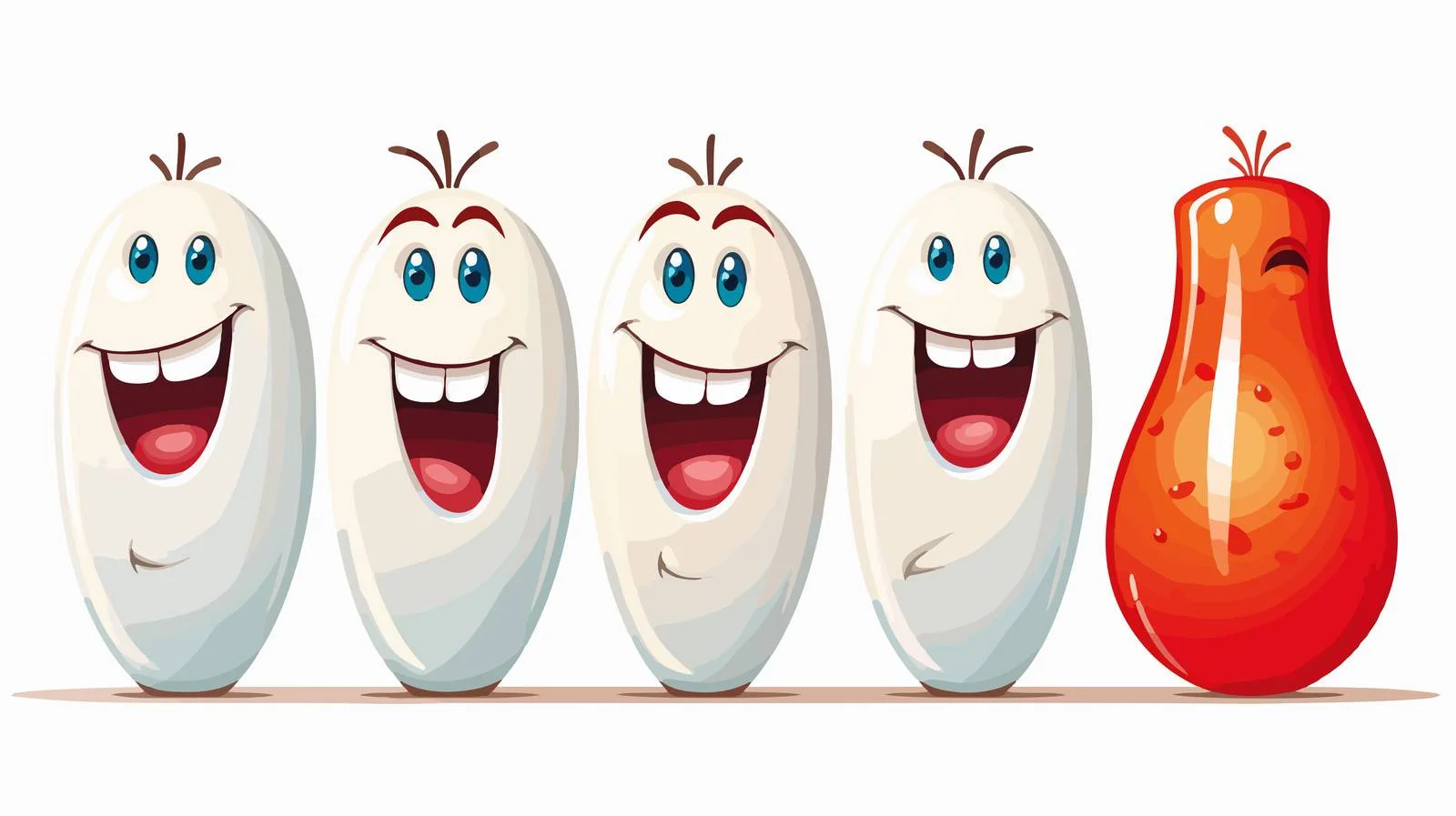 Whimsical Bowling Pin Cartoon Character — free download from Dotvec