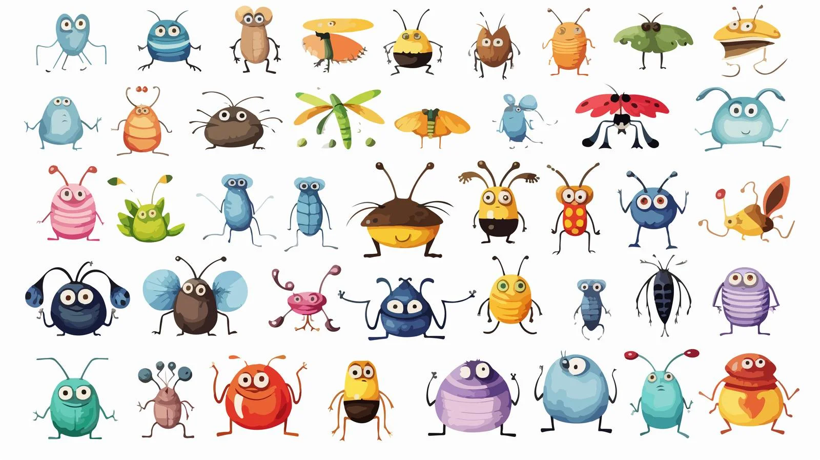 Whimsical Insect Characters for Delightful Collection — free download from Dotvec