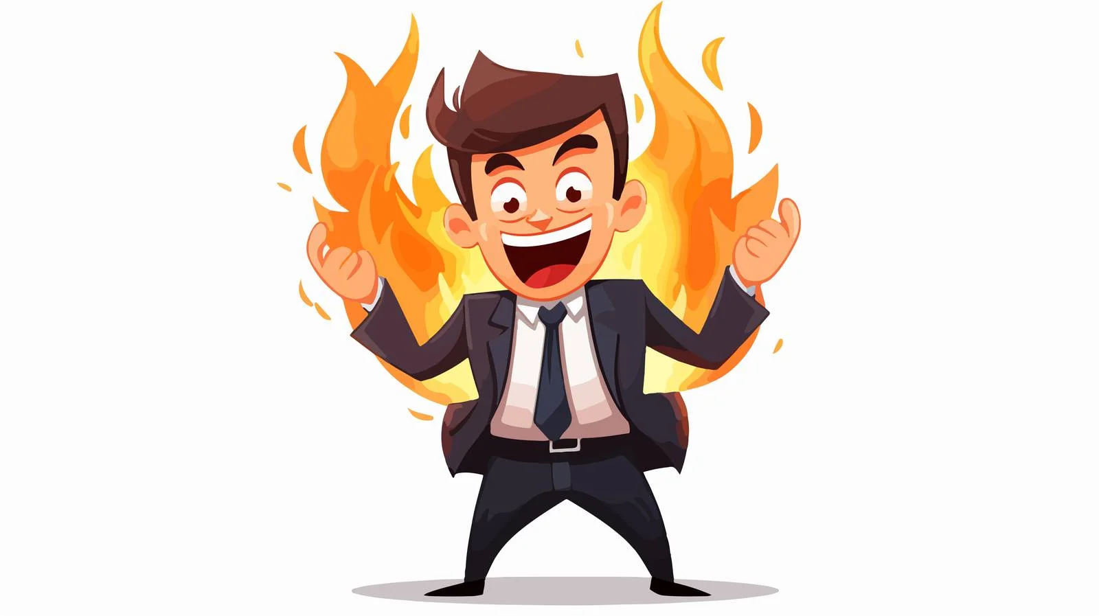 Angry Businessman with Fire Aura Vector — free download from Dotvec