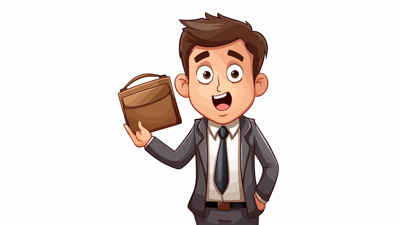 Humorous Moneyless Businessman with Empty Wallet — free download from Dotvec