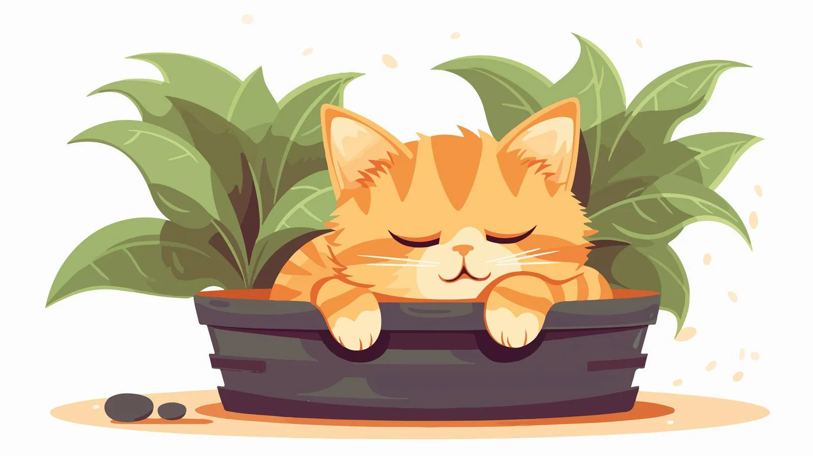 Mischievous Cat Chewing Cactus at Home — free download from Dotvec
