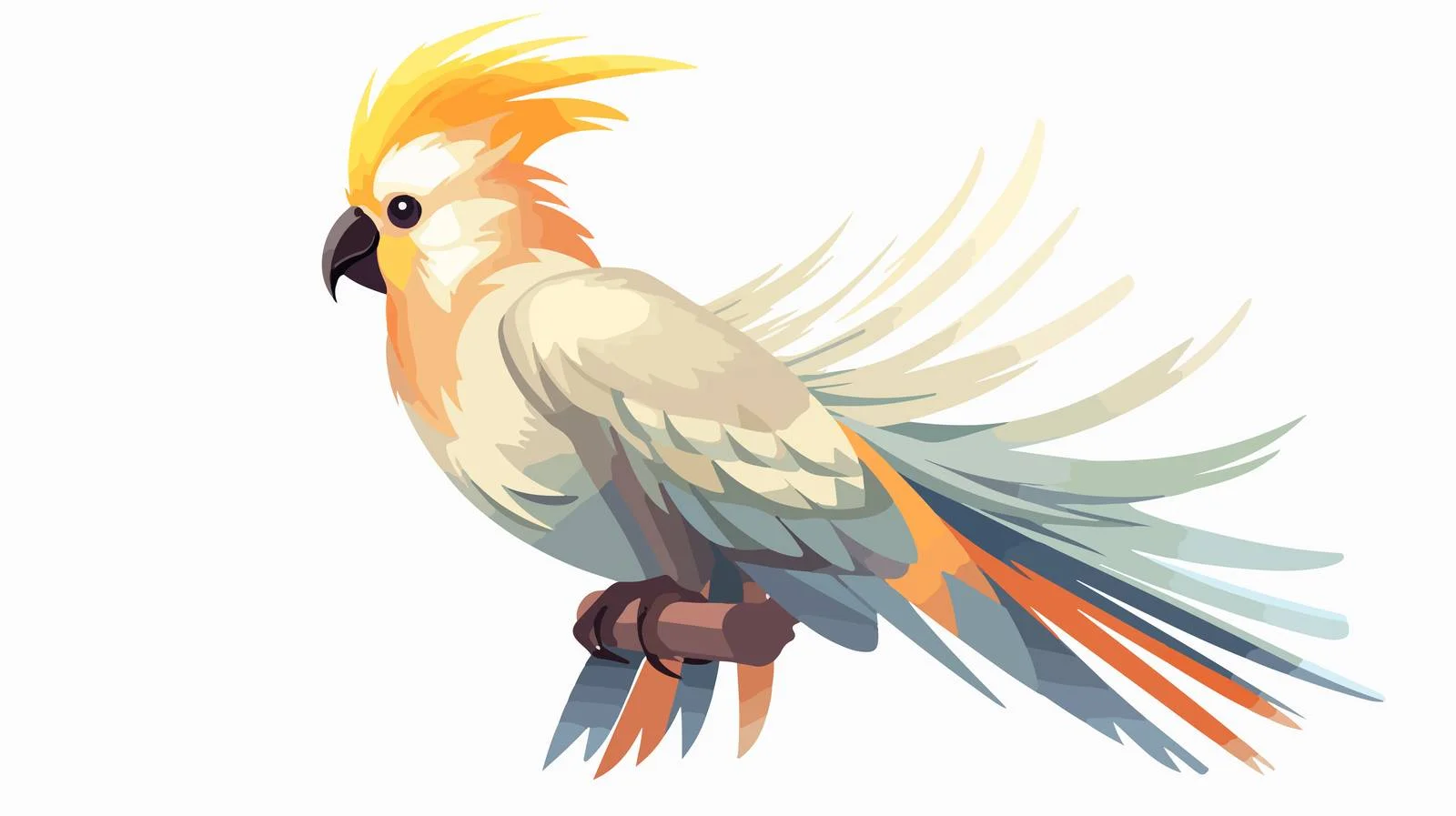 Cheerful cockatiel preening feathers adorably — free download from Dotvec