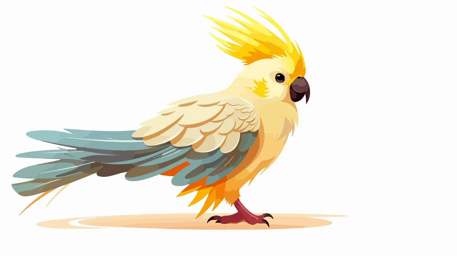 Adorable cockatiel grooming with humor — free download from Dotvec