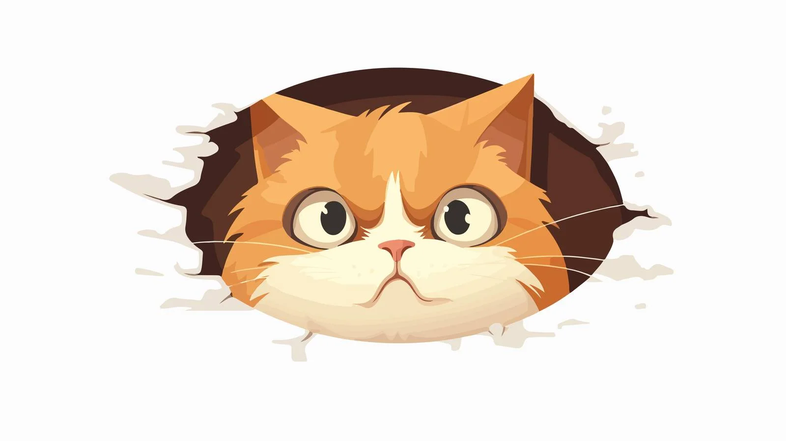 Whimsical cat exploring distorted view through glass — free download from Dotvec