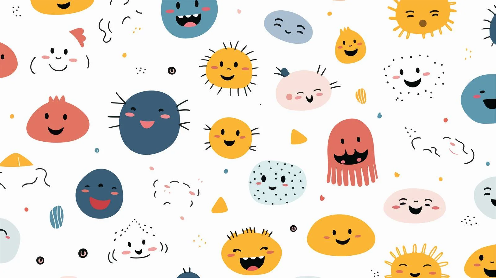 Whimsical cartoon figures seamless pattern illustration — free download from Dotvec