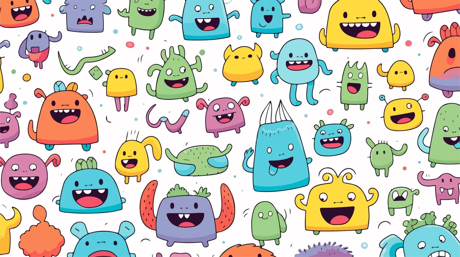 Whimsical cartoon characters seamless design — free download from Dotvec