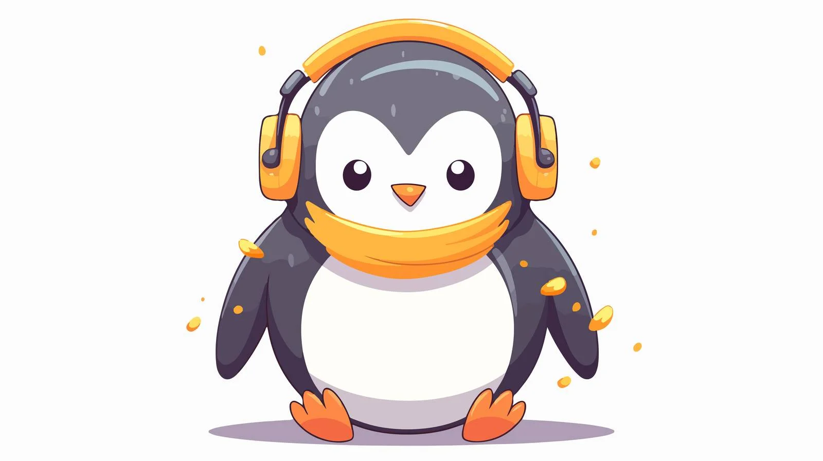 Playful Dancing Penguin in Winter Gear — free download from Dotvec