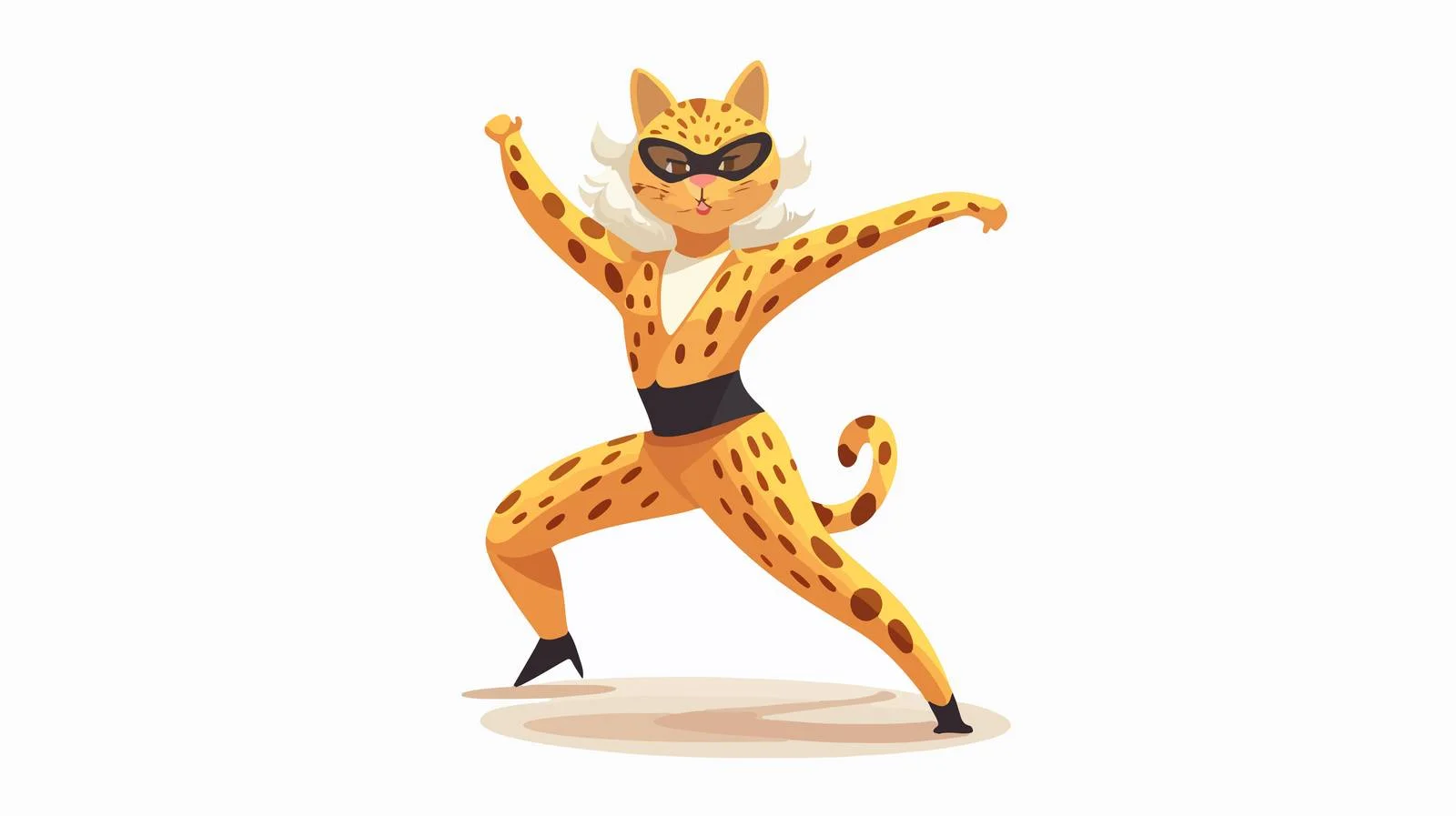 Playful female in Halloween animal costume dance — free download from Dotvec