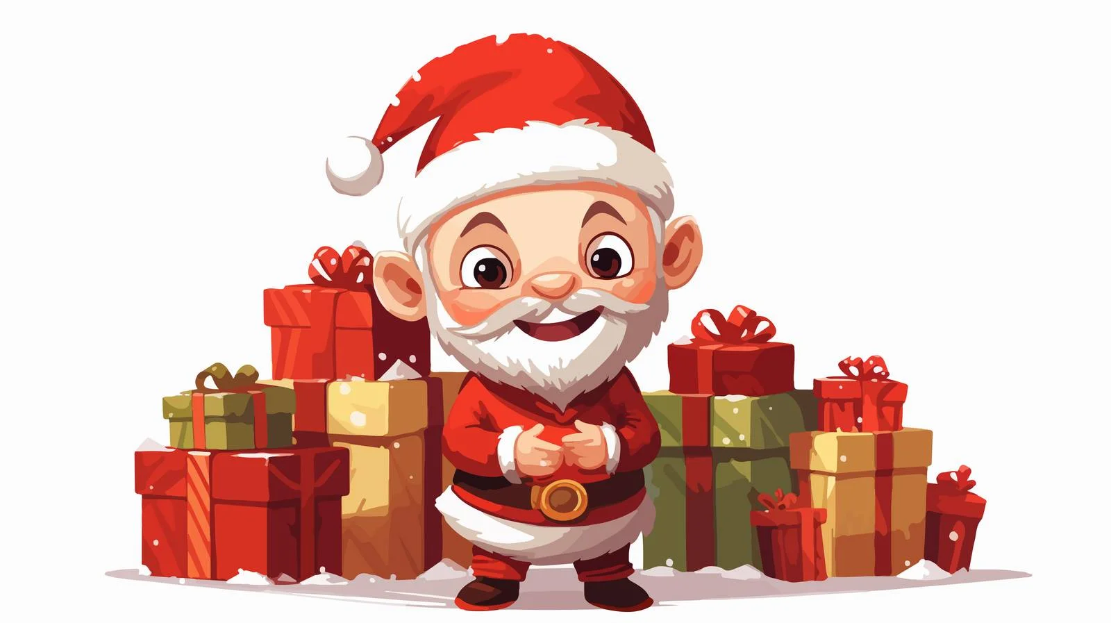 Cheerful Elf Surrounded by Christmas Presents — free download from Dotvec