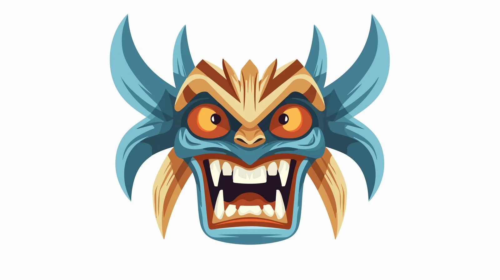 Amusing Zulu Tribal Mask Displaying Teeth — free download from Dotvec