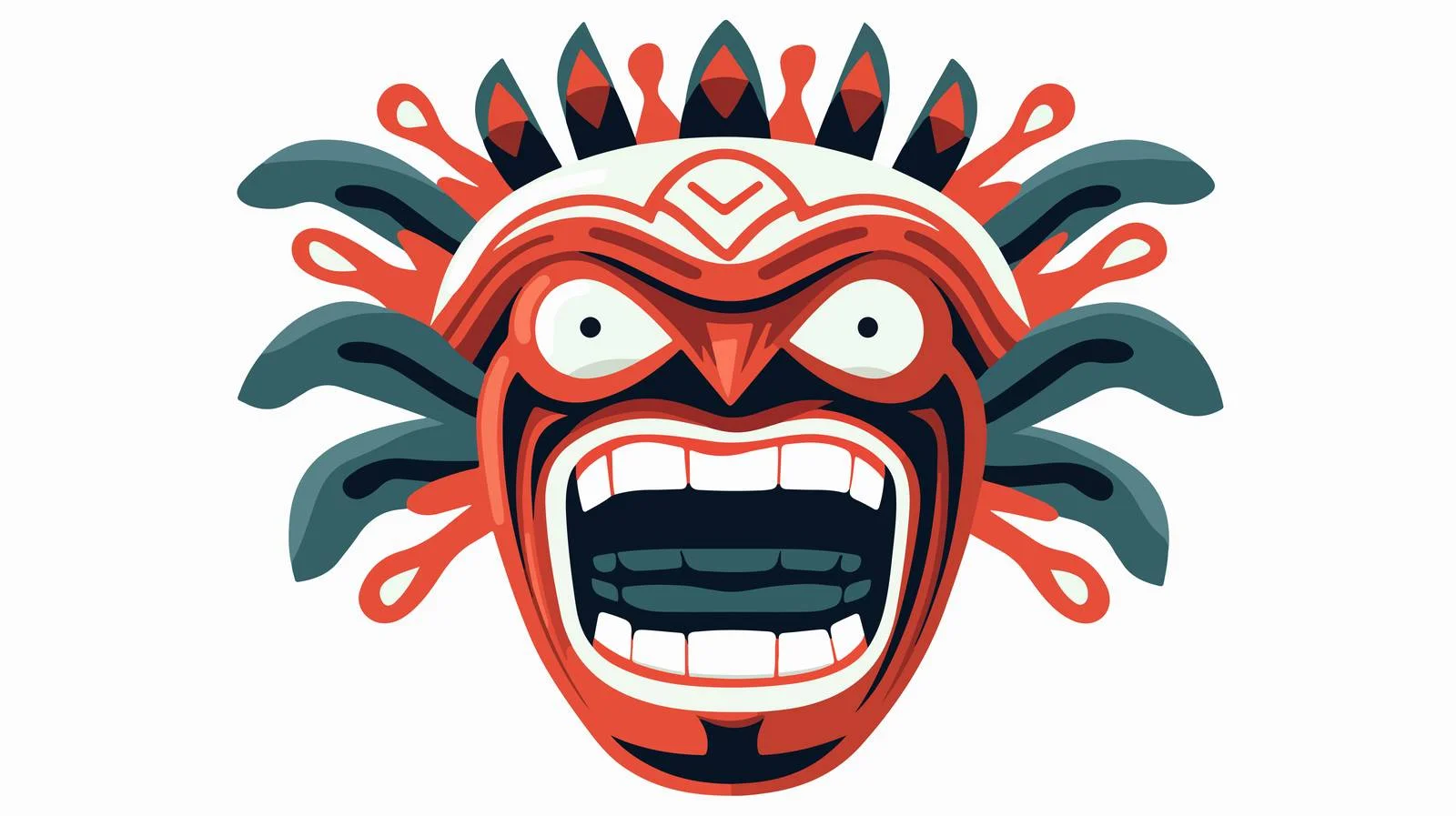 Amusing Zulu Tribal Mask Displaying Anger — free download from Dotvec