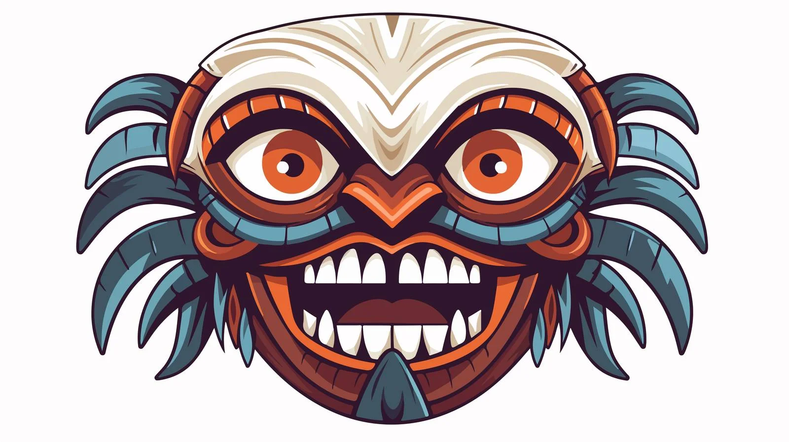 Amusing Zulu Tribal Mask Displaying Fury — free download from Dotvec