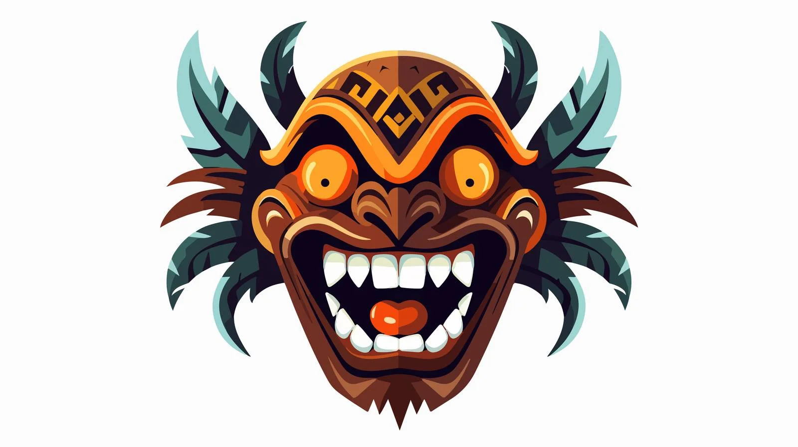 Amusing Zulu Tribal Mask Exhibiting Angry Grin — free download from Dotvec