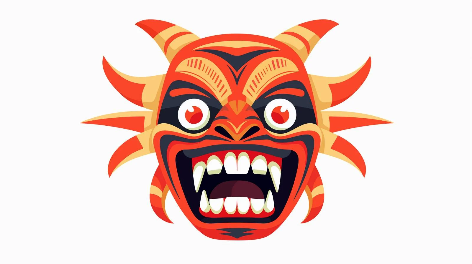 Humorous Zulu Tribal Mask Displays Anger — free download from Dotvec