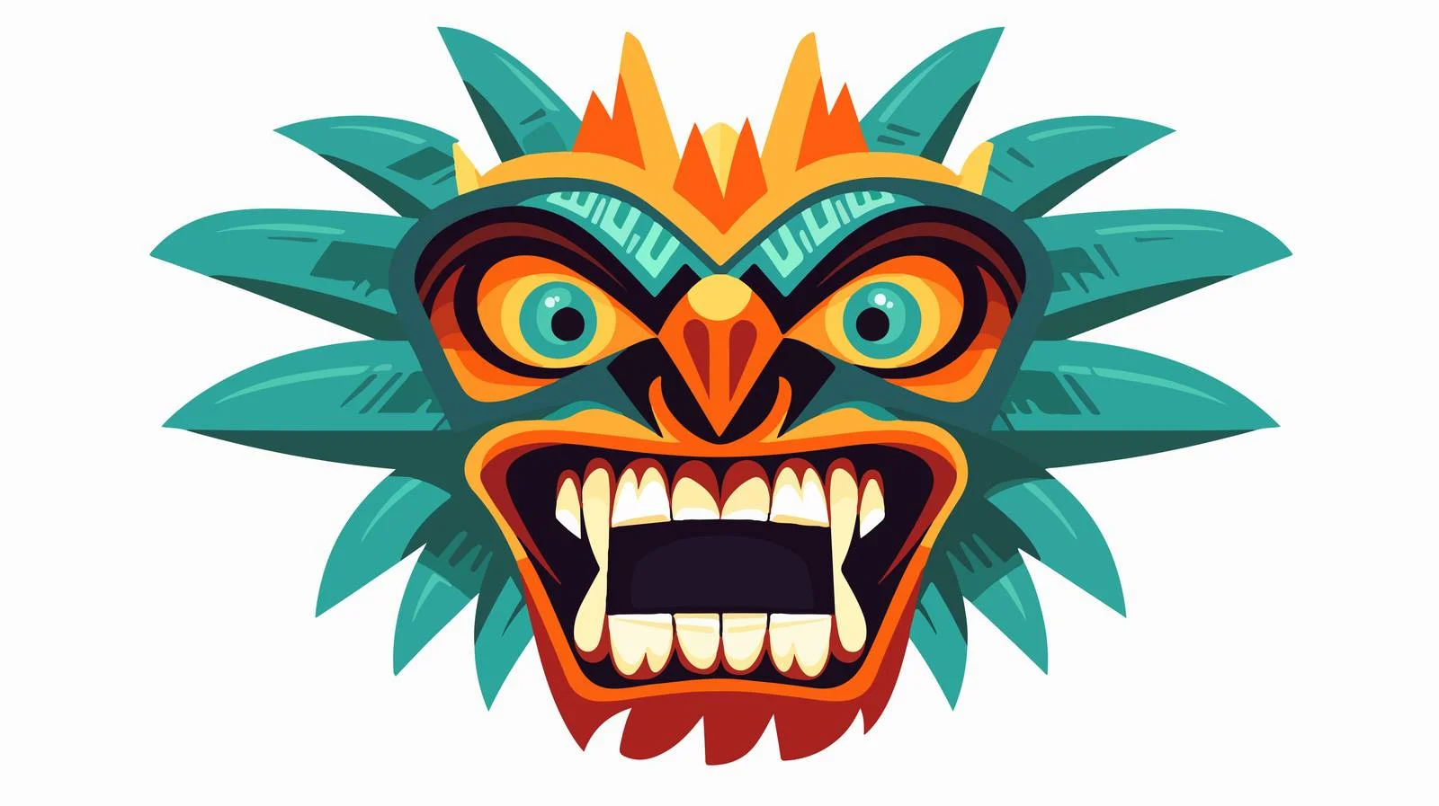 Playful Zulu Tribal Mask Grimacing in Anger — free download from Dotvec