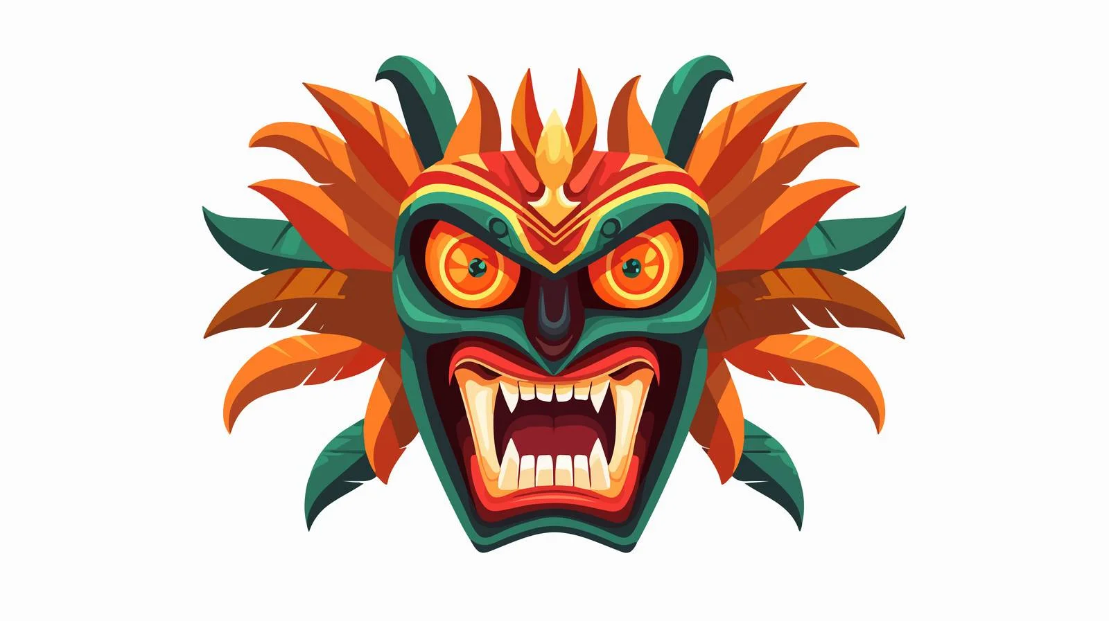 Humorous Zulu tribal mask displays fierce teeth — free download from Dotvec