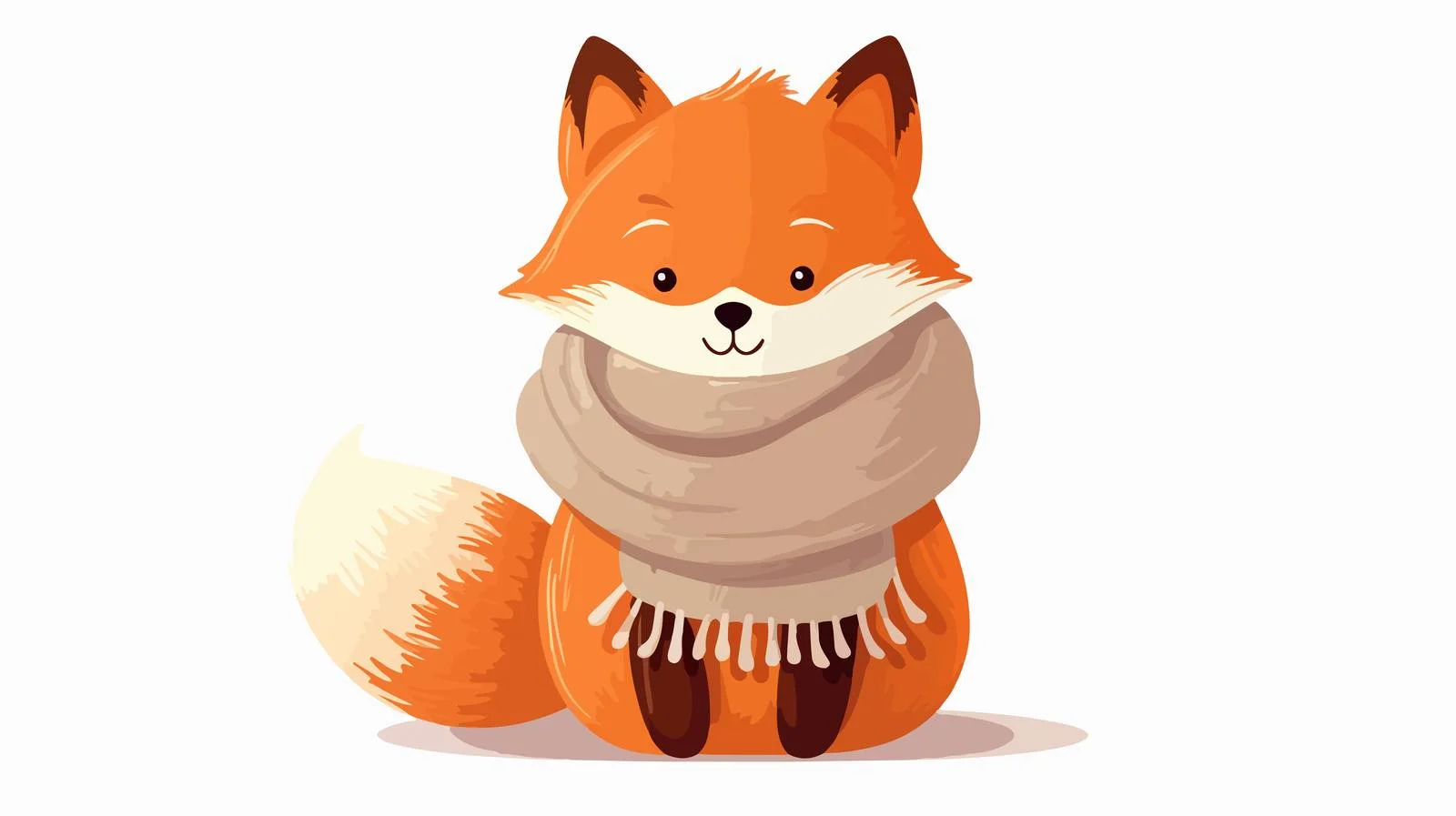 Playful Fox Wearing Cozy Scarf Vector — free download from Dotvec