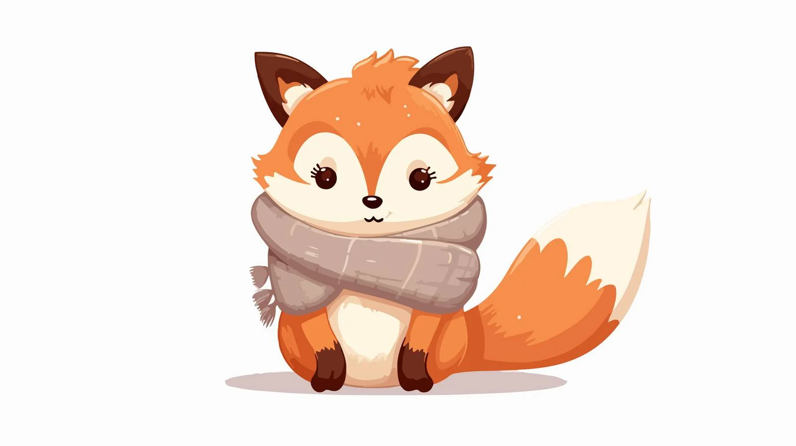 Whimsical Fox Wrapped in Cozy Scarf — free download from Dotvec