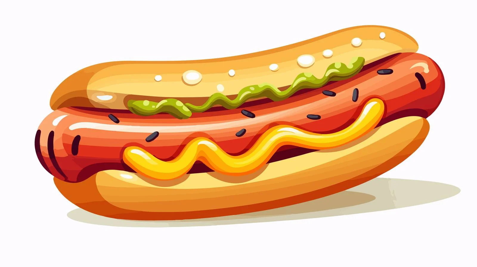Whimsical Hot Dog in Long Bun — free download from Dotvec