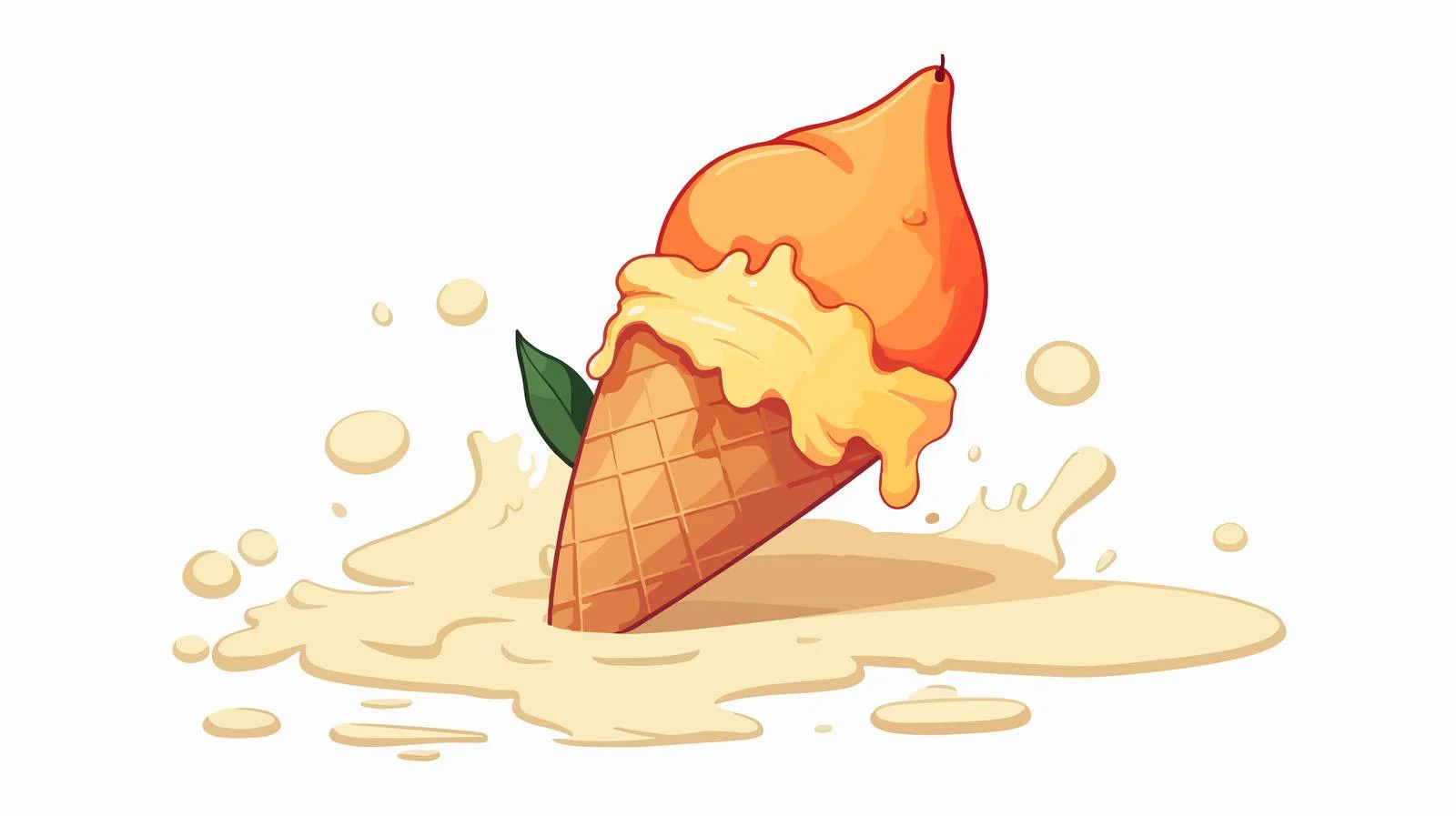 Playful Peach Ice Cream Mishap — free download from Dotvec