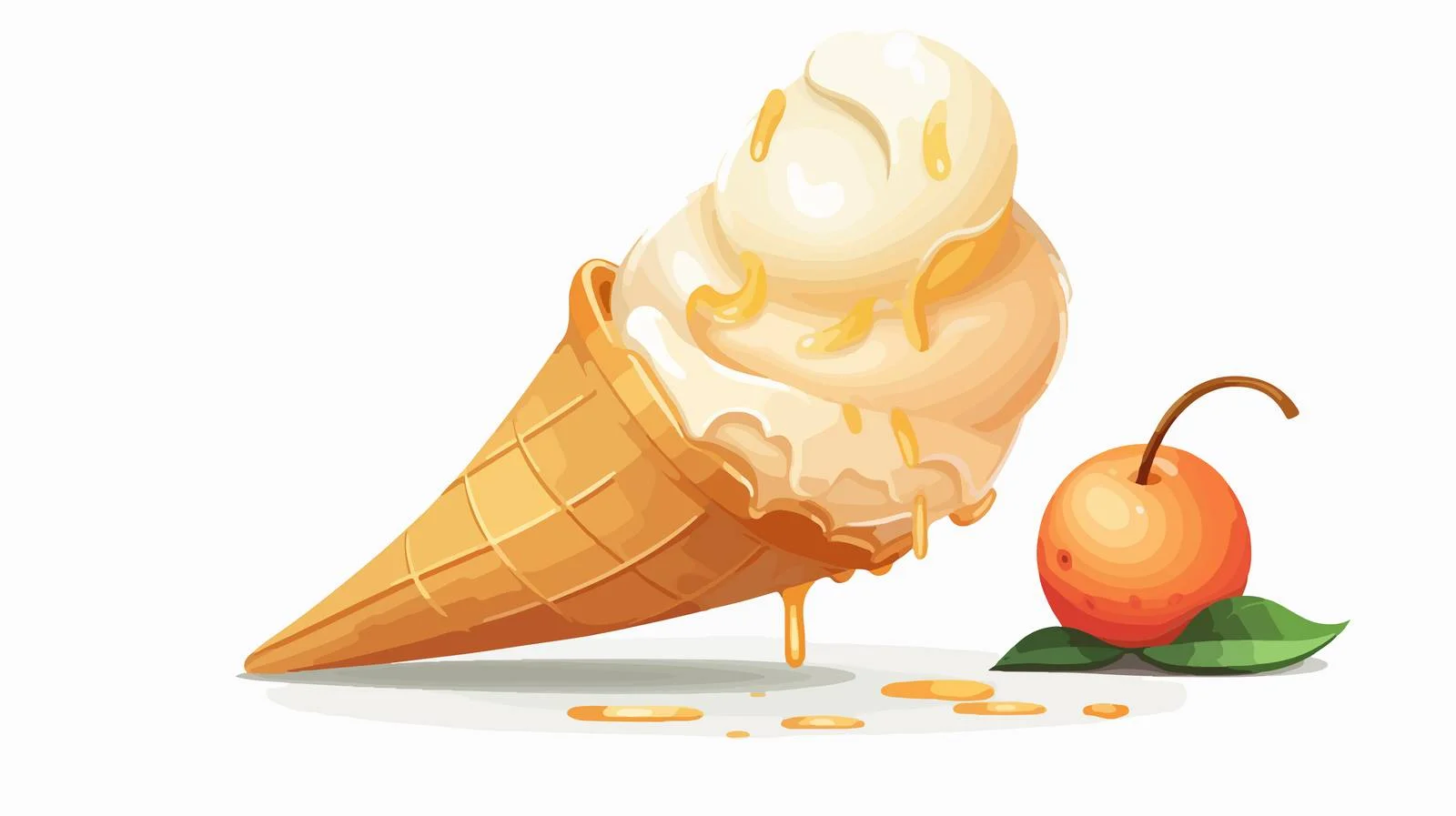 Playful Peach Ice Cream Mishap — free download from Dotvec