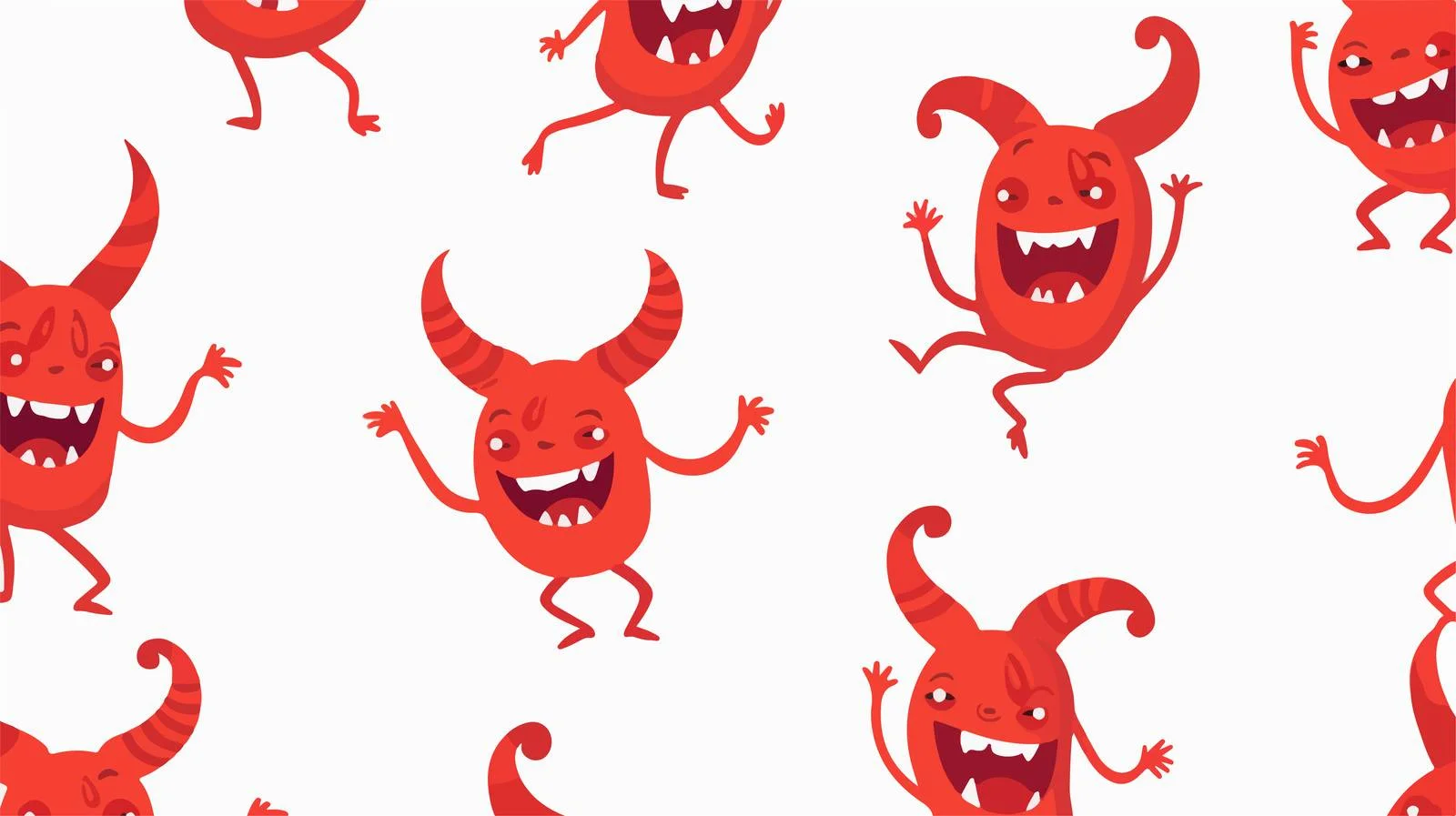 Whimsical Devil Flat Vector Seamless Pattern — free download from Dotvec