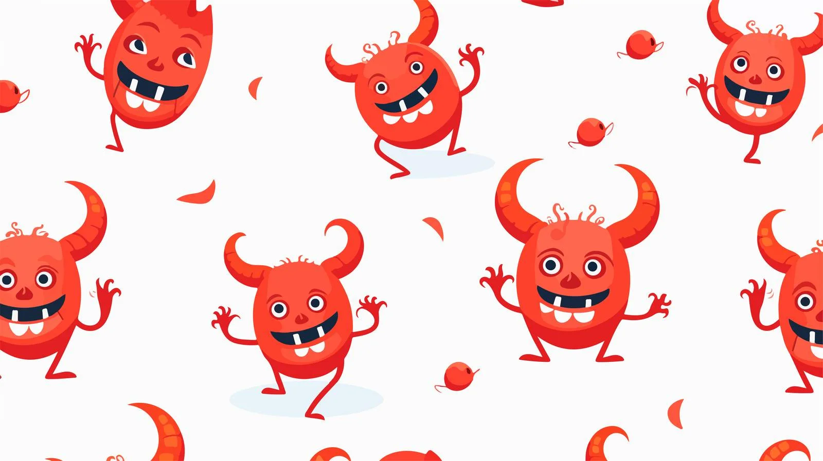 Whimsical Red Devil Seamless Vector Design — free download from Dotvec