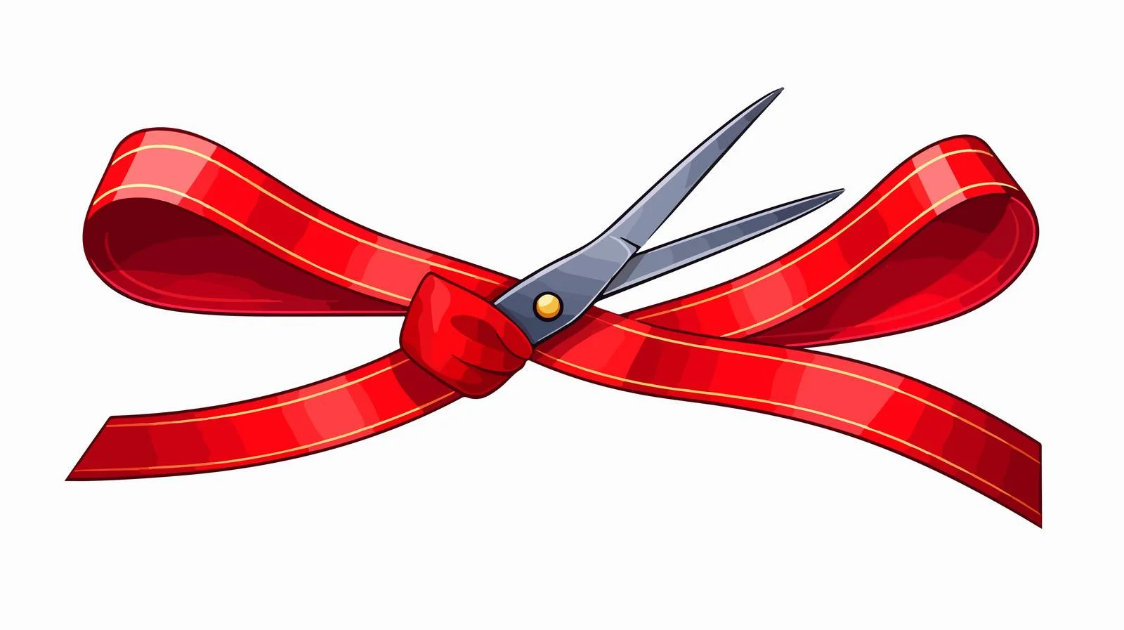 Ceremony Ribbon Cutting with Funny Scissors — free download from Dotvec