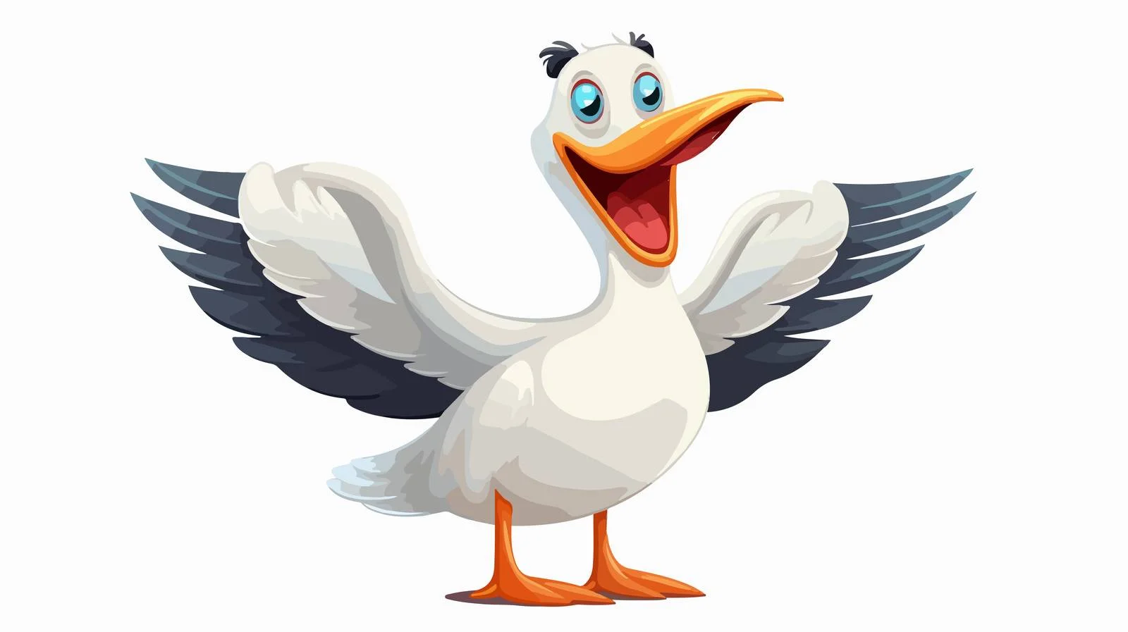 Humorous Seagull Cartoon Vector Illustration — free download from Dotvec