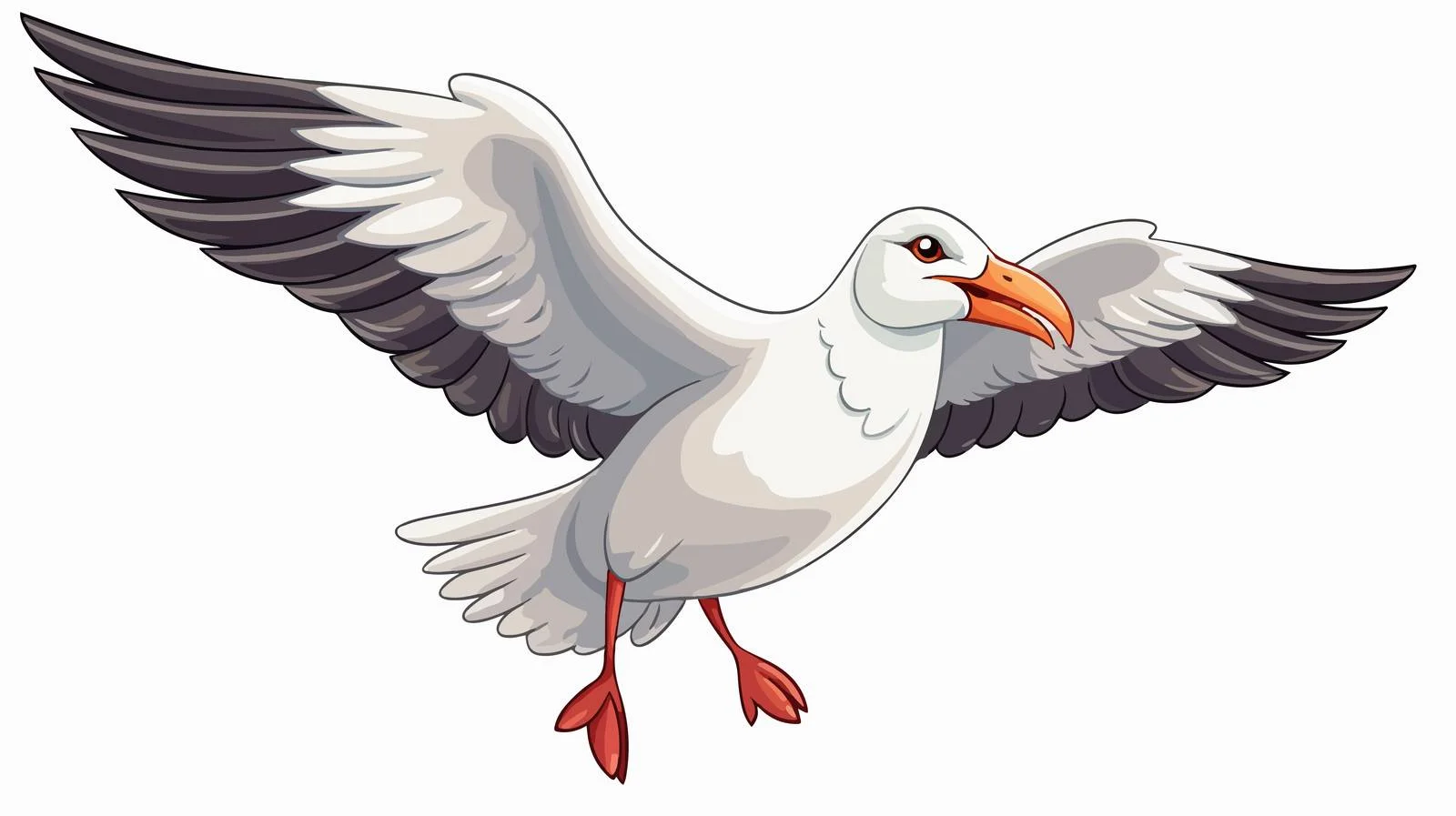 Playful Seagull Cartoon Vector Illustration — free download from Dotvec