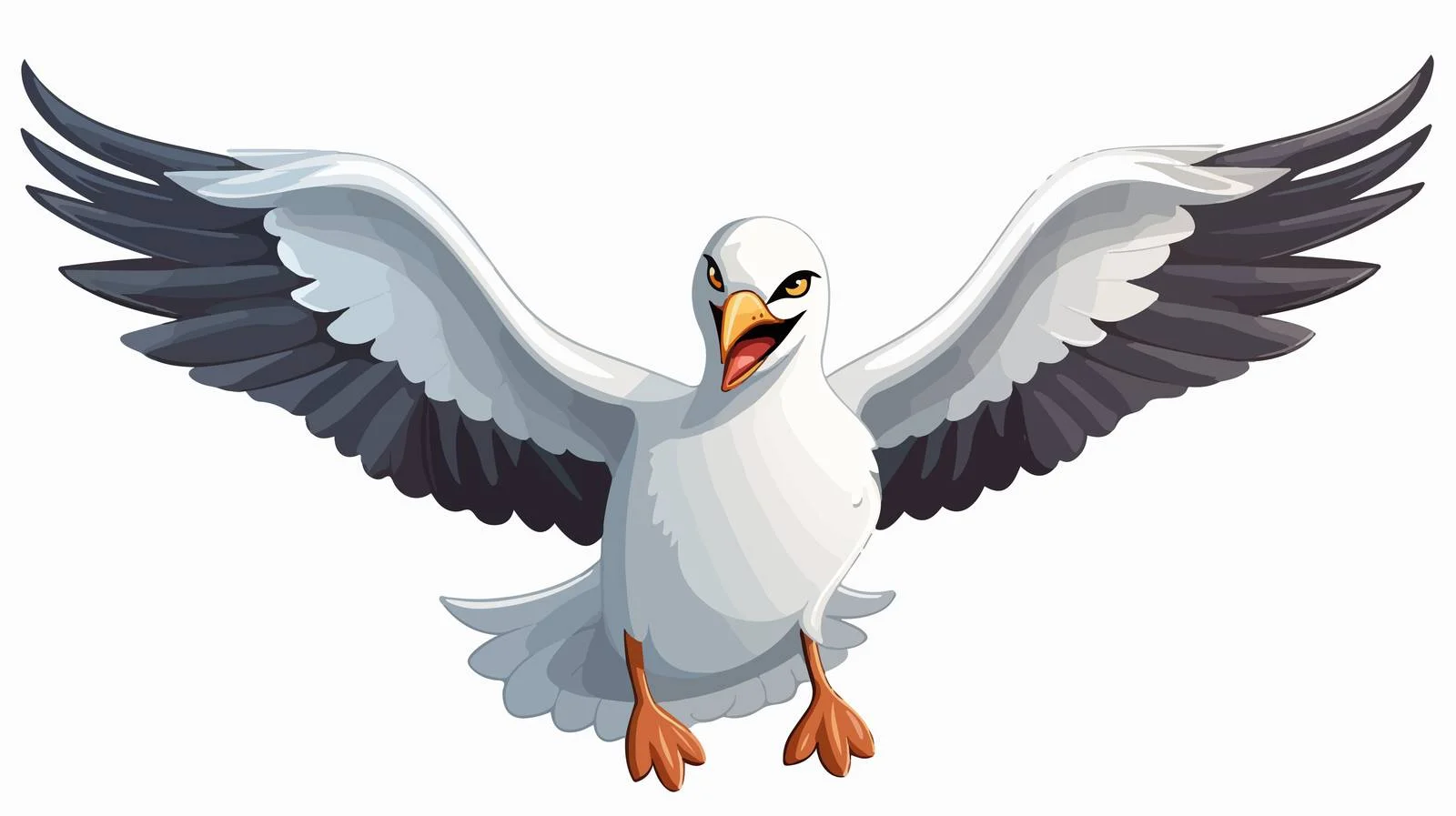 Whimsical Seagull Cartoon Vector Illustration — free download from Dotvec