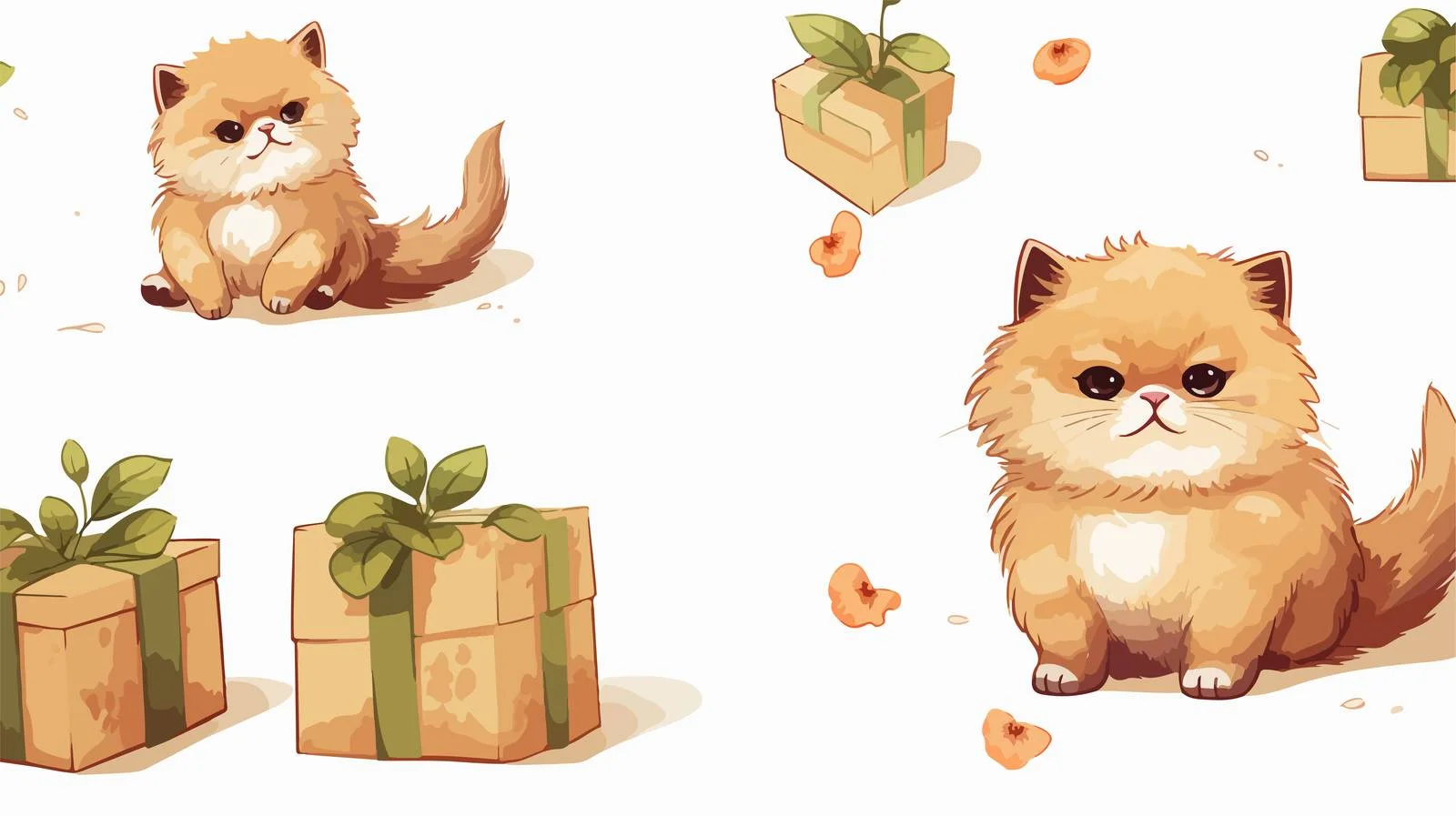 Whimsical Persian Cat Seamless Pattern — free download from Dotvec