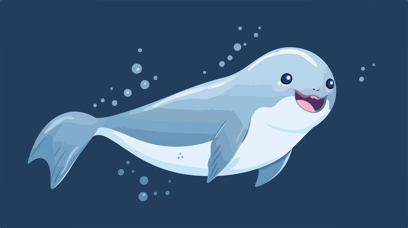 Cheerful narwhal on dark background — free download from Dotvec