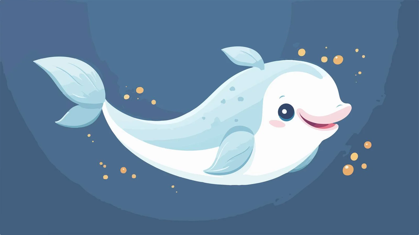 Cheerful narwhal on dark backdrop — free download from Dotvec