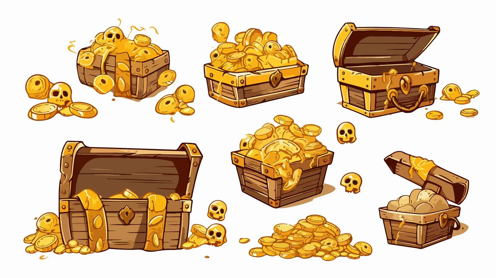 Whimsical Doodle Treasure Chest Illustration — free download from Dotvec