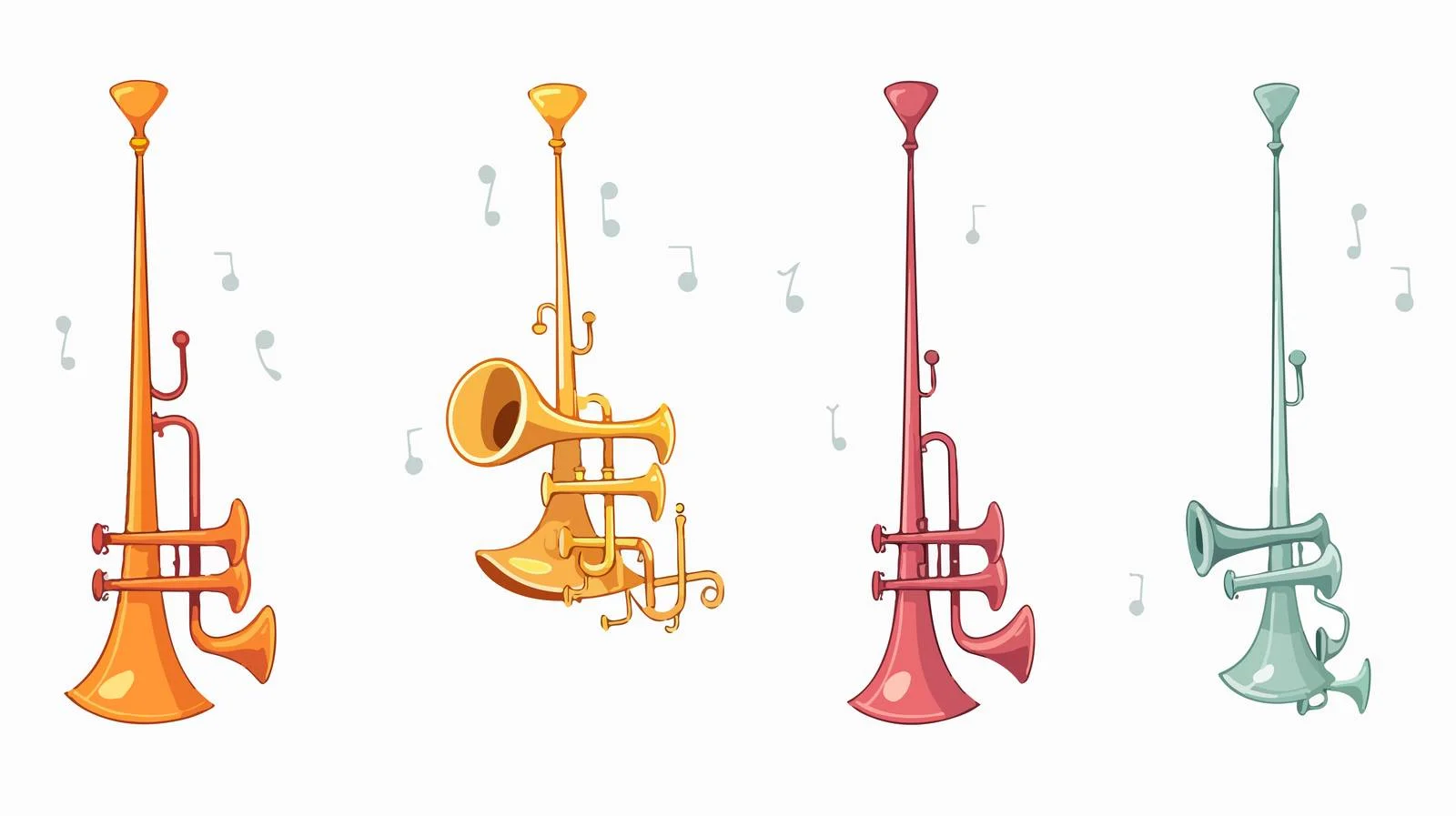 Cartoon Trumpet Vector Illustration — free download from Dotvec