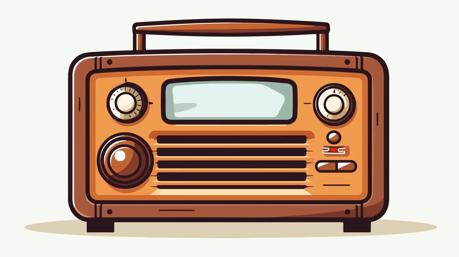 Vintage Brown Radio Doodle Art — free download from Dotvec