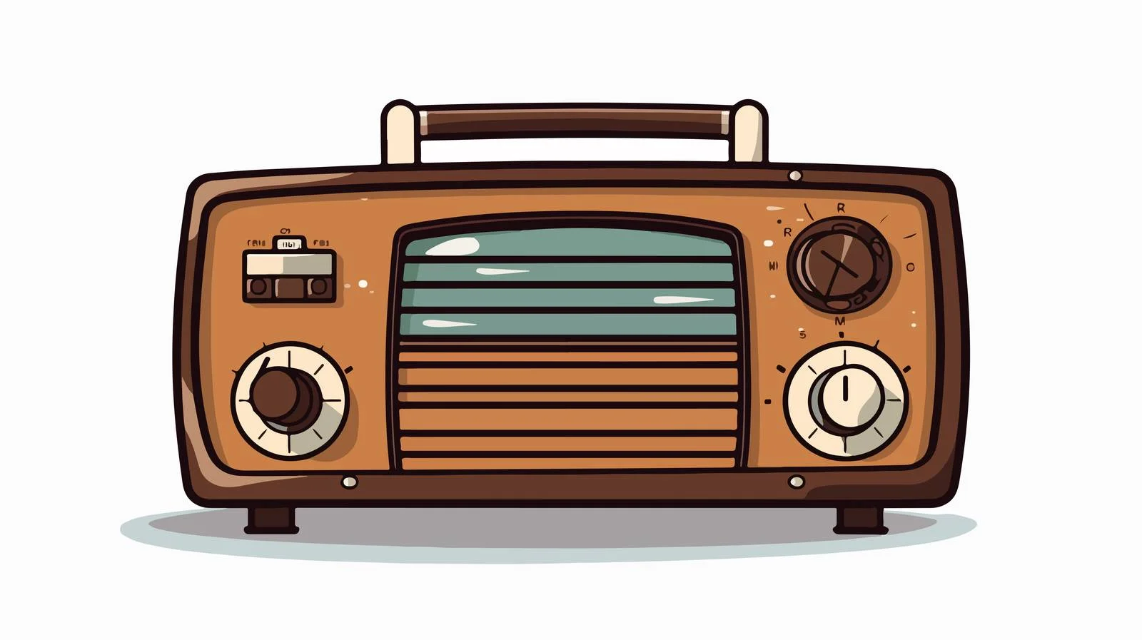 Vintage Brown Radio Doodle Illustration — free download from Dotvec