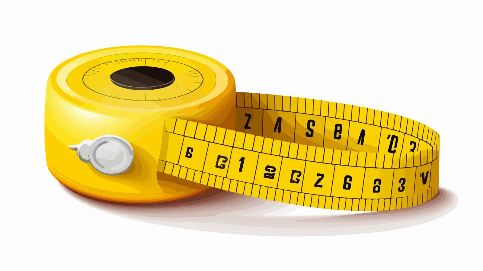 Humorous Yellow Body Tape Measure Vector — free download from Dotvec