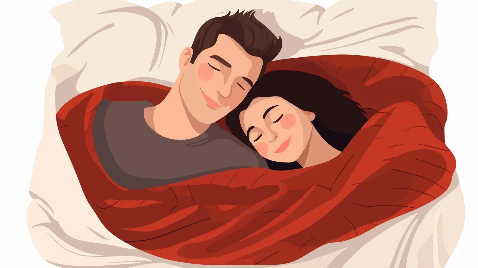 Playful couple lounging under cozy blanket — free download from Dotvec