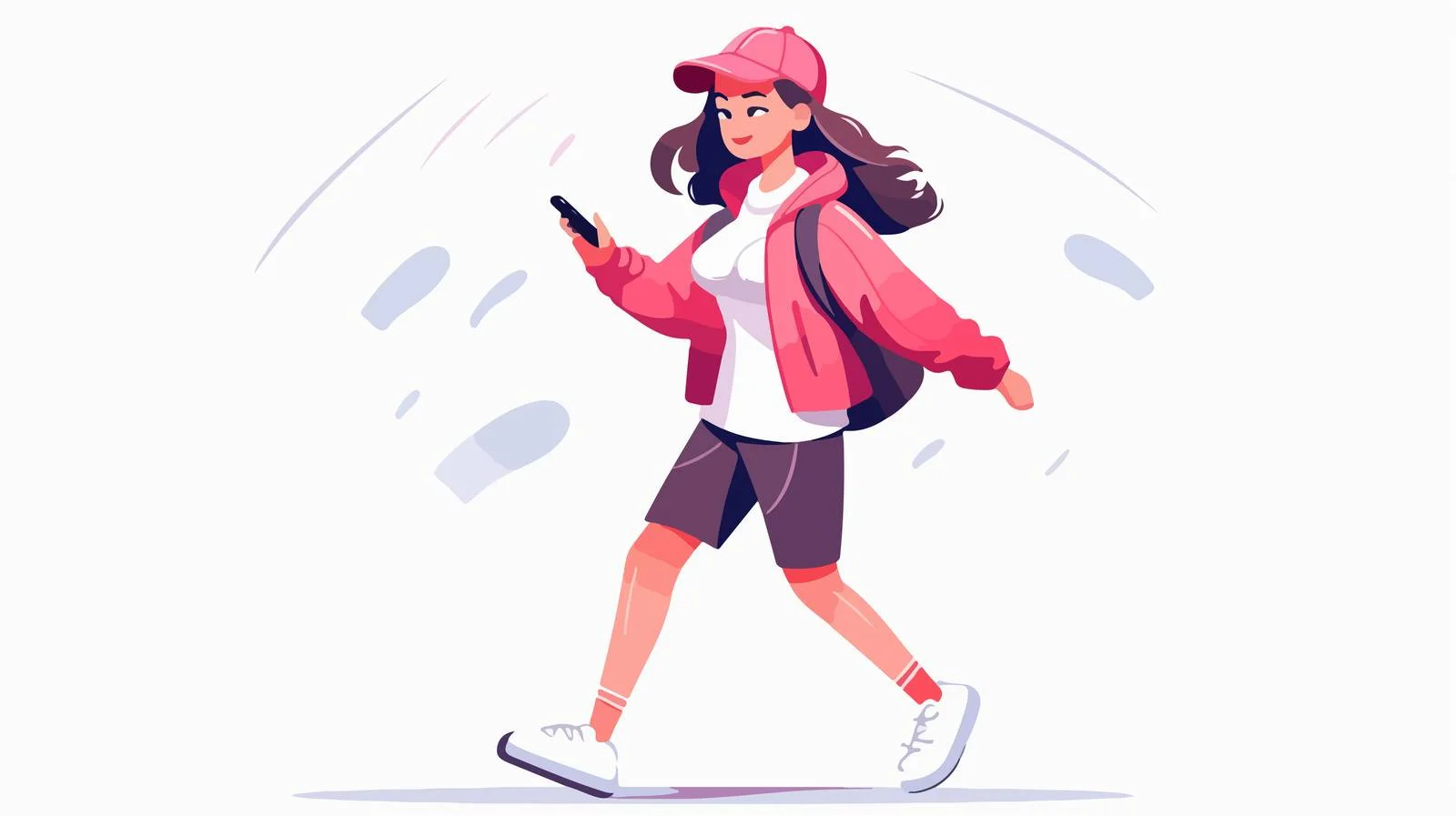 Cheerful young lady chatting on smartphone outdoors — free download from Dotvec