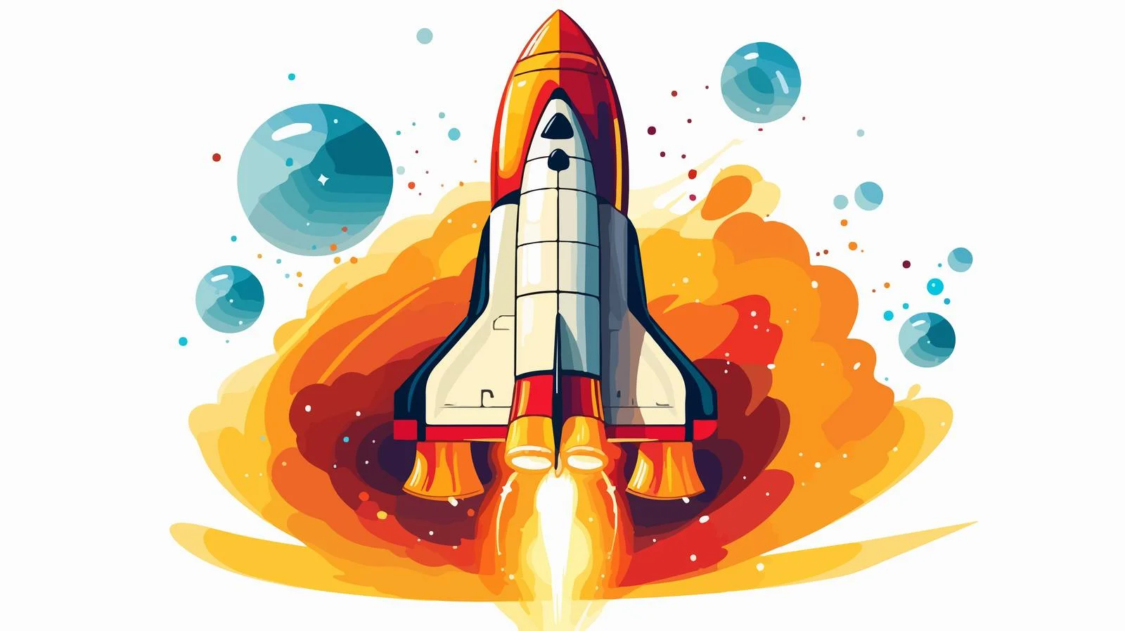 Sleek Spaceship with Fiery Propulsion Soaring — free download from Dotvec