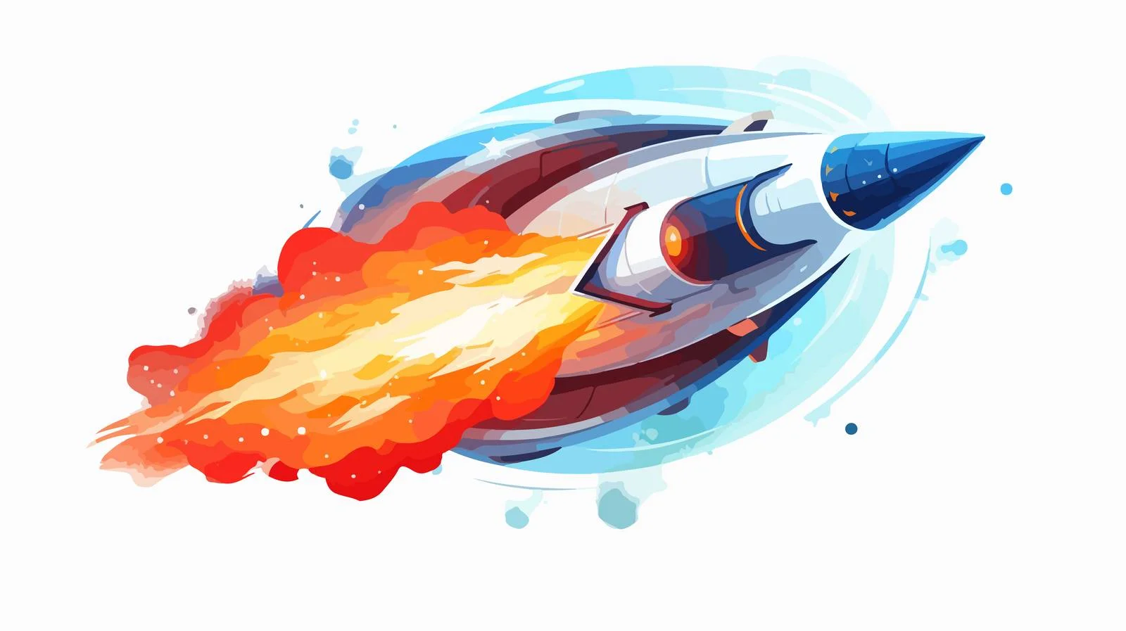 Advanced Spaceship with Fiery Thrusters Soaring – free scifi image from Dotvec