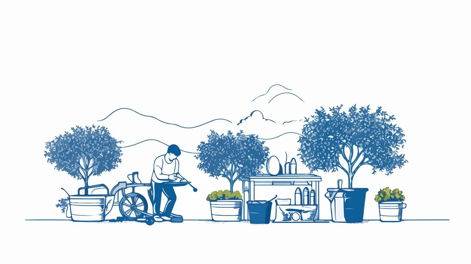 Nurturing Tree in Pot: Gardener's Care — free download from Dotvec