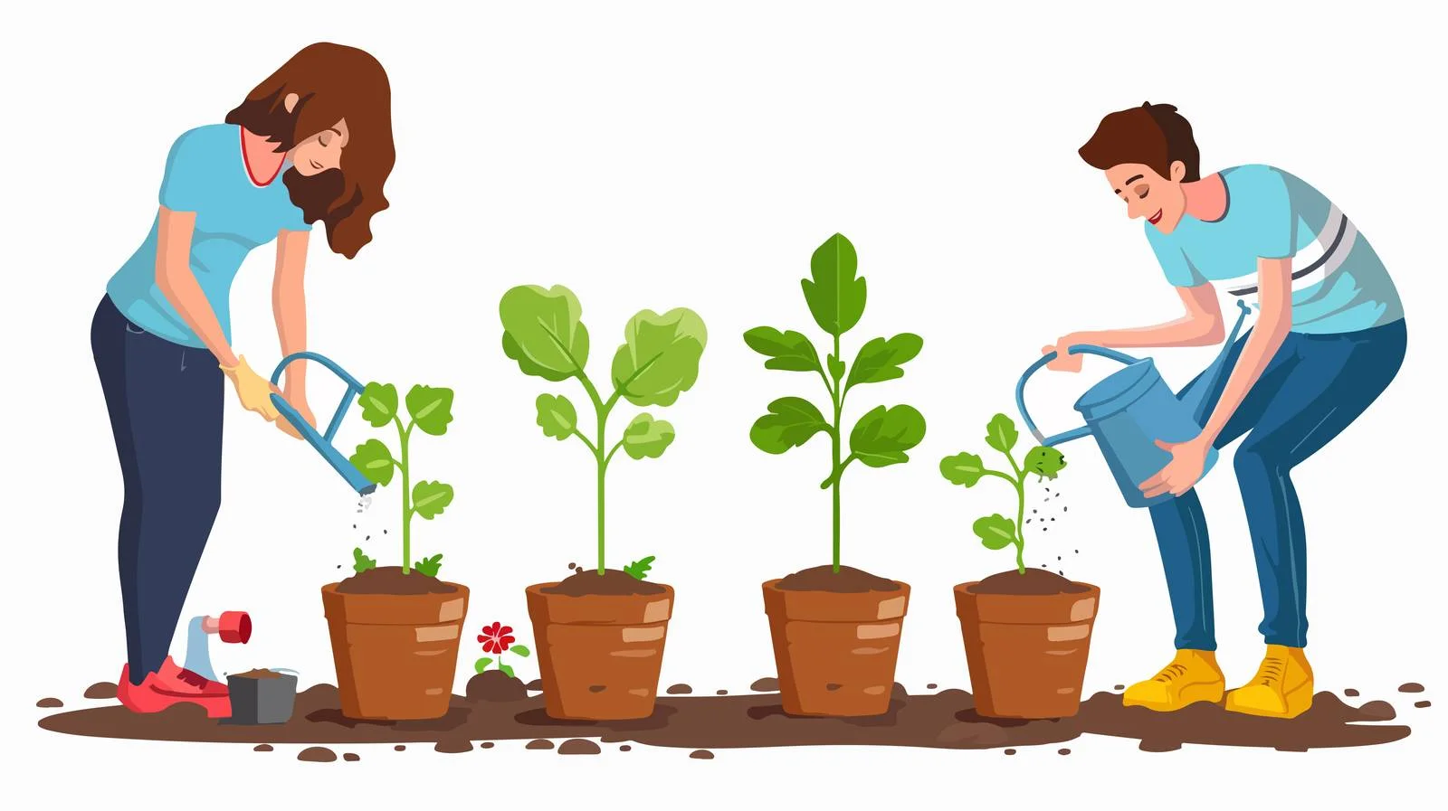 Watering Potted Plants — free download from Dotvec