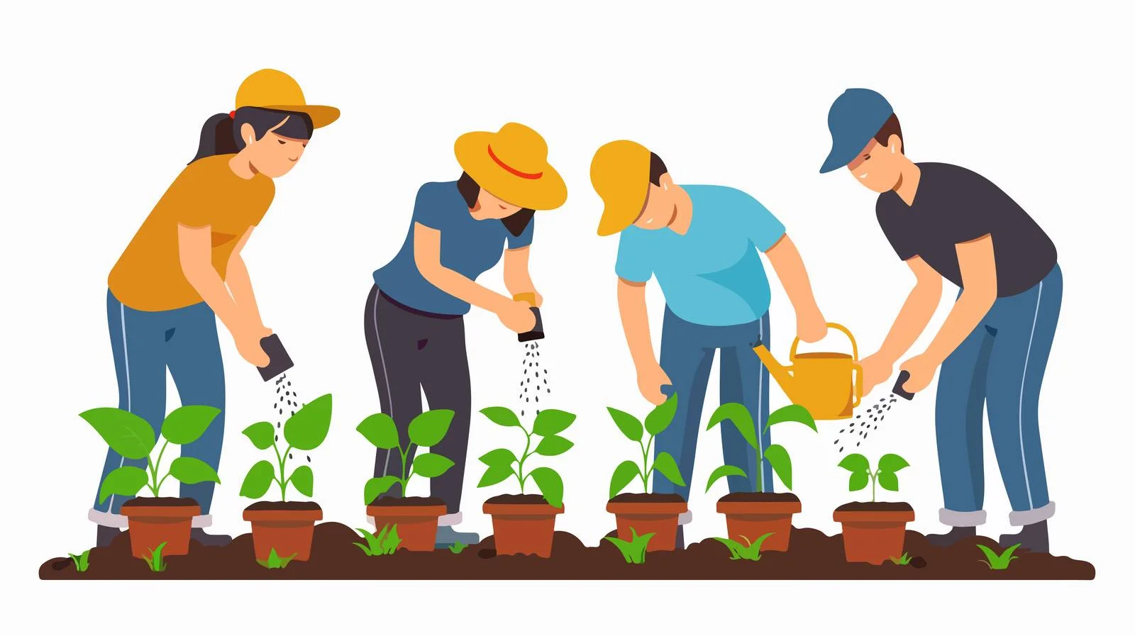 Watering Potted Plants After Planting — free download from Dotvec